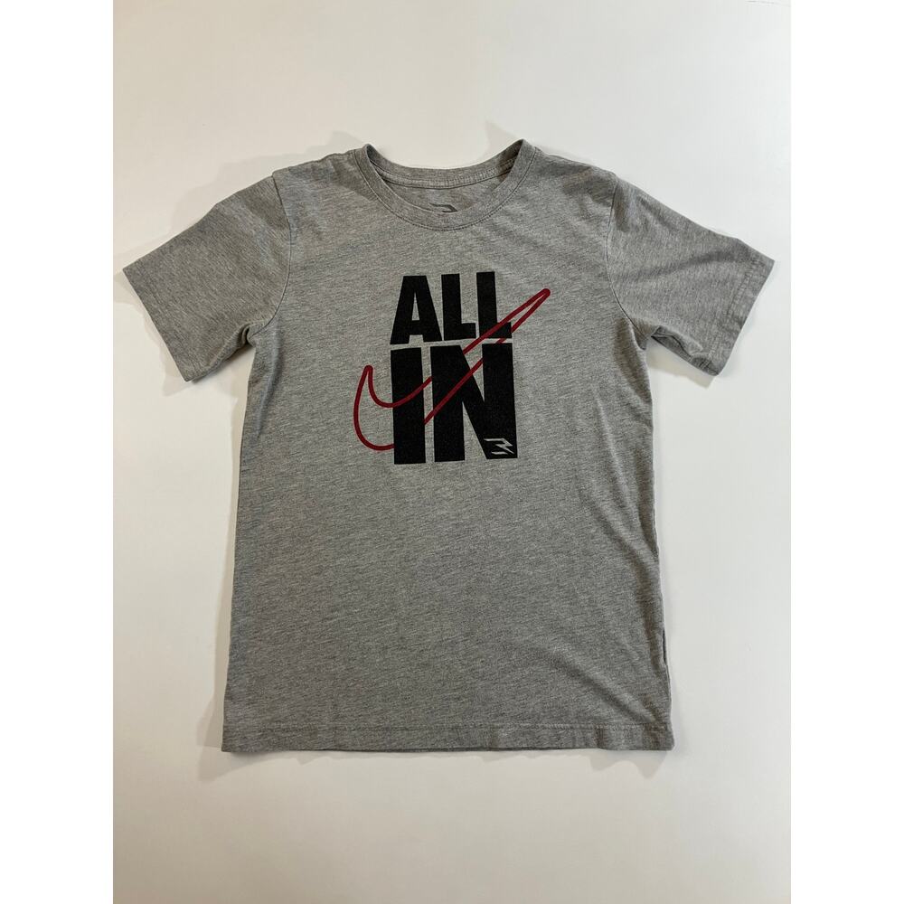 Nike 3BRAND Russell Wilson Boys L 12-13 Gray All In Swoosh Graphic T Shirt